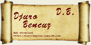 Đuro Bencuz vizit kartica